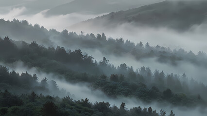 Mysterious Foggy Landscape