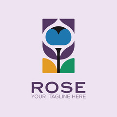 Modern elegant Rose flower logo design.