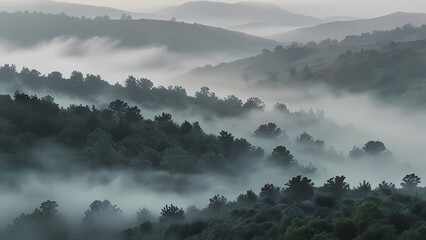 Mysterious Foggy Landscape