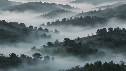 Mysterious Foggy Landscape