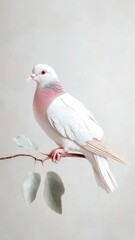 Fototapeta premium Pigeon against an isolated background, showcasing its intricate feathers and subtle colors in a simple, uncluttered environment.