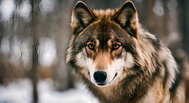 wolf close up cinematic footage  
