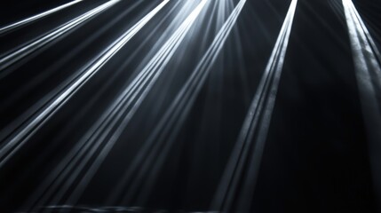 Light beams on a dark background