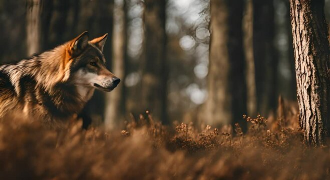 wolf close up cinematic footage  