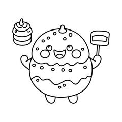 Donuts Character Birthday Cartoon Line art