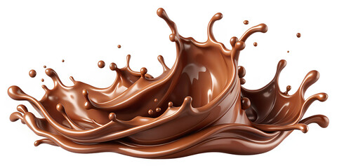 Chocolate splash border seamless pattern, Silk and smooth, isolated on White