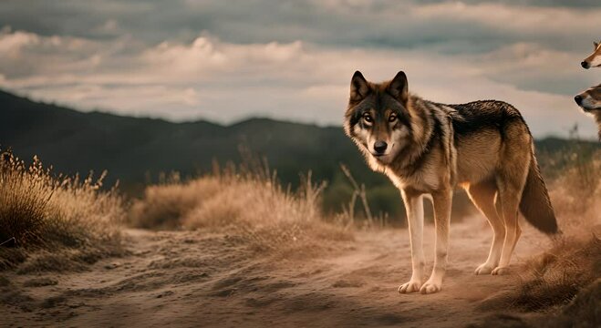 wolf close up cinematic footage  