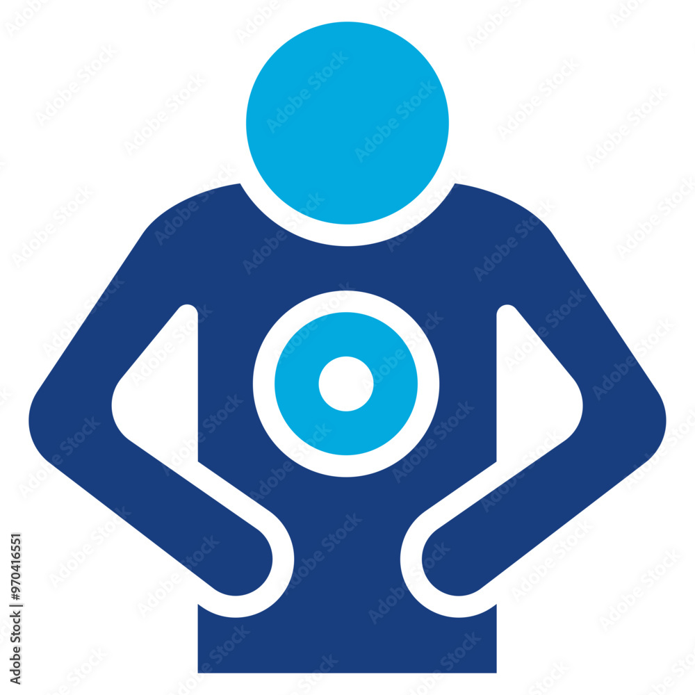 Sticker abdominal pain icon vector image. can be used for body ache.