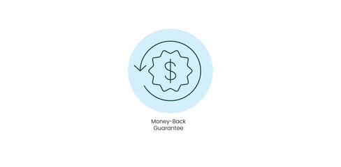 Money Back Guarantee Badge for Refund Policies - Vector Icon
