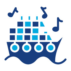 Cruise Music icon vector image. Can be used for Cruiser.