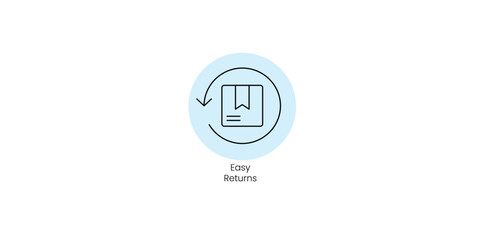 Easy Returns Symbol for E-commerce Policies - Vector Icon