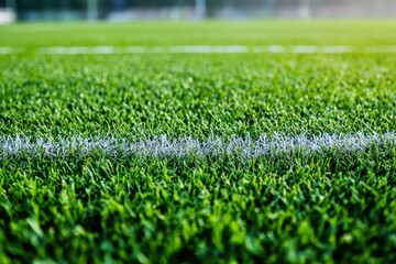 Obraz premium High Resolution Green Soccer Field Grass Texture Background , ai