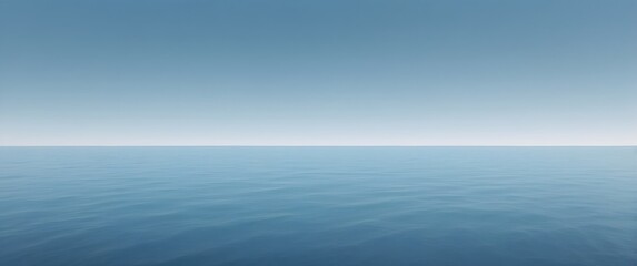 Obraz premium minimalist landscape of quiet ocean with blue sky background