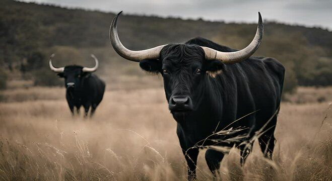 The fierce face of the black bull