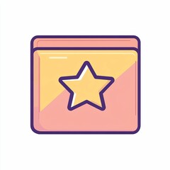 A vibrant star icon symbolizes favorites or bookmarks, set against a clean background that enhances its sleek and modern appearance, icon