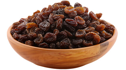 Obraz premium A bowl of raisins with a transparent background.