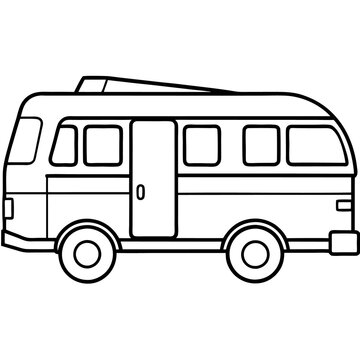 recommend clip art: camping bus outline coloring book page line art drawing
