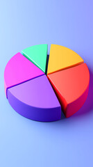 Obraz premium Colorful pie chart data analysis