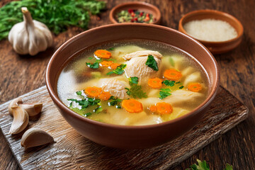 Hearty Chicken Soup with Fresh Herbs