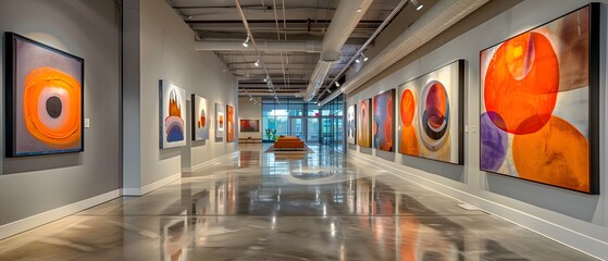 Obraz premium Art gallery-inspired hallway.