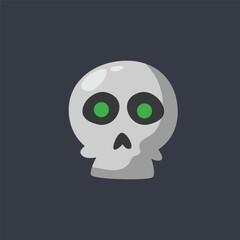 skull head in flat vector design.