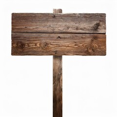 wooden sign isolated on white