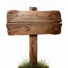 wooden sign isolated on white