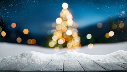 christmas tree with snow