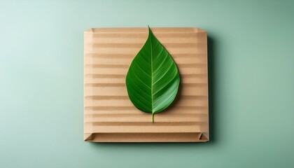 green leaf on a wooden background