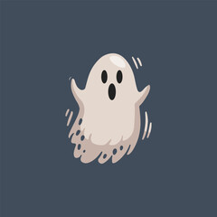 spooky ghost in flat vector design.