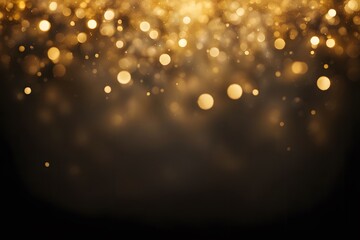 Golden bokeh sparkles shimmering like candlelight on a dark intimate background, AI Generated