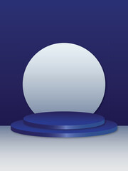 blue podium background for product presentation vector illustration