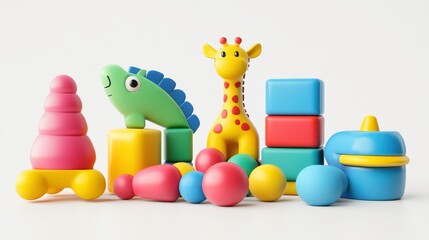 Obraz premium Toys clipart, element, 3D illustration, realistic, isolated on white background