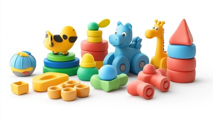 Obraz premium Toys clipart, element, 3D illustration, realistic, isolated on white background