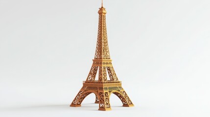 Eiffel Tower (France) clipart, element, 3D illustration, realistic, isolated on white background