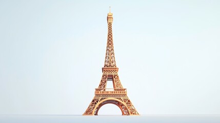 Eiffel Tower (France) clipart, element, 3D illustration, realistic, isolated on white background