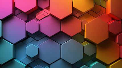 Fototapeta premium colorful diamond background. colorful hexagons background in full frame