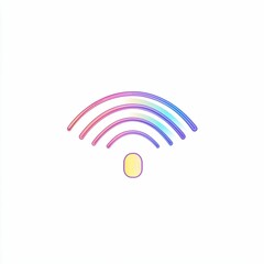 Obraz premium A vibrant wireless connectivity symbol featuring smooth gradient arcs and a central dot showcases modern digital technology in a clean, minimalistic design