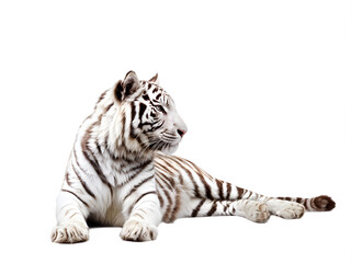 Obraz premium white tiger staring isolated on white 