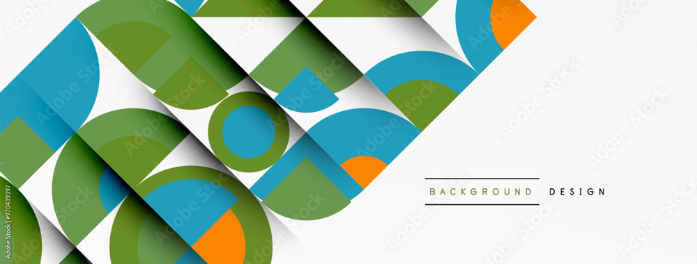 Aufkleber geometric design abstract background - circles squares