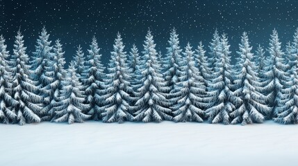 Fototapeta premium Snowy Fir Trees in Winter Wonderland