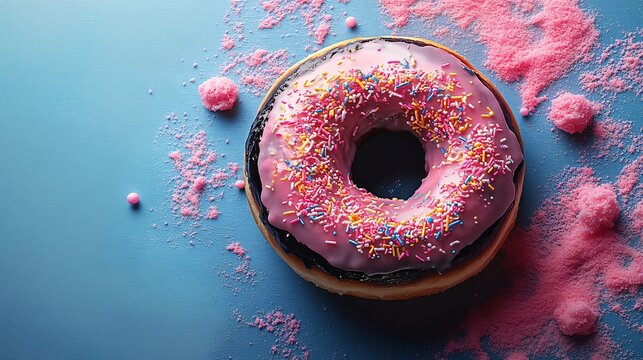 Start with a black or dark base icing, and use neon-colored icing to "splatter" the top like an abstract painting. This gives the donut an energetic, bold style