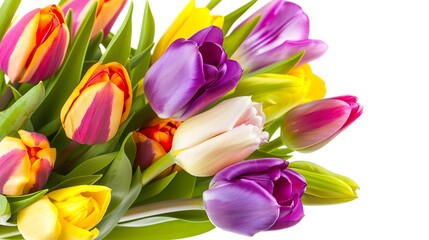 Colorful_bouquet_of_tulips_on_white_background