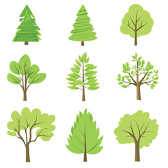 Fototapeta premium Set of Green trees