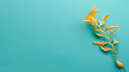 Discover the beauty of the leafy seadragon, elegantly displayed on a vibrant turquoise backdrop, perfect for your web needs.