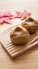 秋の食べ物　栗のスイーツ　和菓子　日本