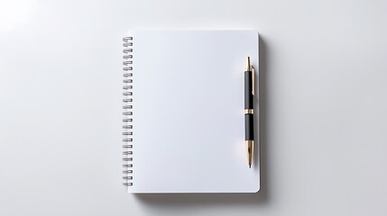 Blank page in a notebook with a pen, ready for writing a new chapter