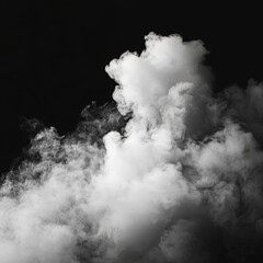 White smoke billows on black