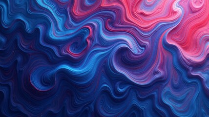 Obraz premium Swirling Abstract Design in Blue, Pink, and Purple with Gold Specks and Fluid Dynamics