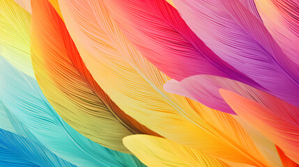 Fototapeta premium Colorful abstract pattern of feathers, showcasing vibrant hues and intricate designs for a striking visual effect.
